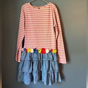 Mini Boden drop waist ruffle flower dress